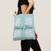 Maid of Honor Blauwgroen and White Floral Canvas t Draagtas (Dichtbij)