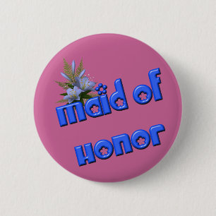 Maid of Honor Bloem Boeket Button Pin
