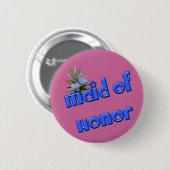 Maid of Honor Bloem Boeket Button Pin (Voorkant /achterkant)