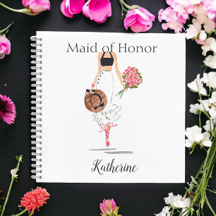 Maid of Honor Bruidsmeisje Stijlvolle Mode Naam Notitieboek