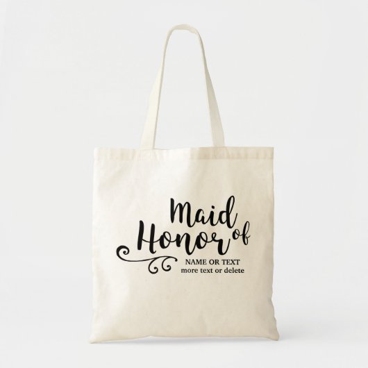 Maid of Honor Canvas tas | Chic Swirl Modern Scrip (Voorkant)