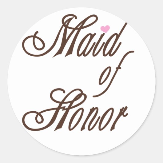 Maid of Honor Classy Browns Ronde Sticker (Voorkant)
