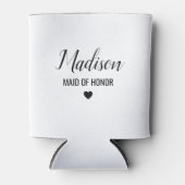 Maid of Honor Custom Naam & Datum Leuk Hart Eenvou Blikjeskoeler (Voorkant)
