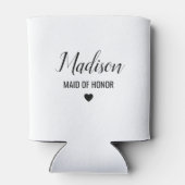 Maid of Honor Custom Naam & Datum Leuk Hart Eenvou Blikjeskoeler (Achterkant)