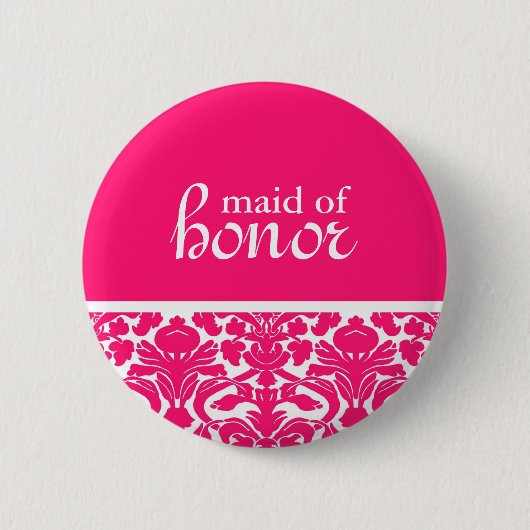Maid of Honor Damask Button (Voorkant)