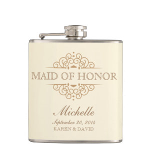 Maid of Honor Gift Vintage Wedding Party Flask Heupfles