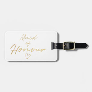 Maid of Honor - Gold faux foil Bagagelabel