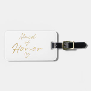Maid of Honor - Gold faux foil Bagagelabel