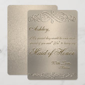 Maid of Honor | Gold Shimmer Kaart (Voorkant / Achterkant)