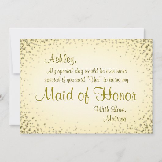 Maid of Honor |  goud Kaart (Voorkant)