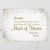 Maid of Honor | GoudConfetti Kaart (Voorkant / Achterkant)