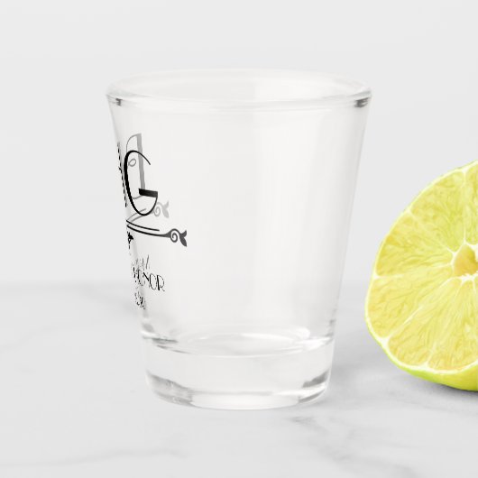 Maid of Honor Initialen Shot Glas (Rechts)