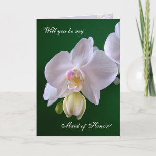 Maid of Honor. Kaart voor orchidee bloem