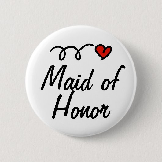 Maid of Honor-knop Ronde Button 5,7 Cm (Voorkant)