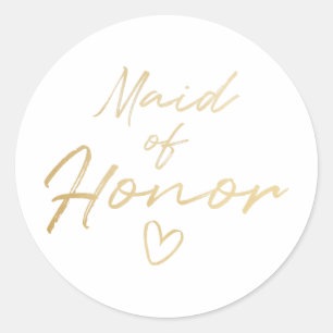 Maid of Honor - Maid or fausse feuille autocollant