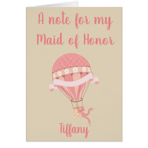 Maid of Honor Merci de noter une montgolfière
