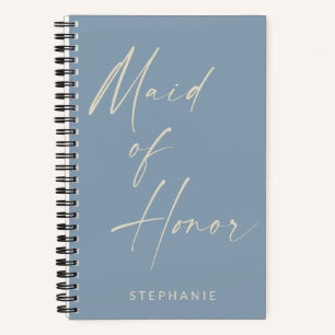 Maid of Honor Minimalist Dusty Blue op maat Notitieboek