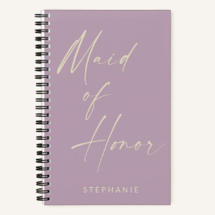 Maid of Honor Minimalist Lila Personalized Notitieboek
