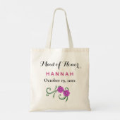 Maid of Honor Modern Typography Pink Wedding Tote Bag (Achterkant)