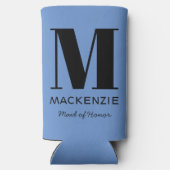 Maid of Honor Monogram Name Blue (Achterkant)