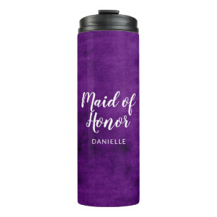 Maid of Honor Monogrammed Bruids Bruiloft Partij Thermosbeker