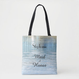 Maid of Honor, Name, Blue Abstract Water Draagtas