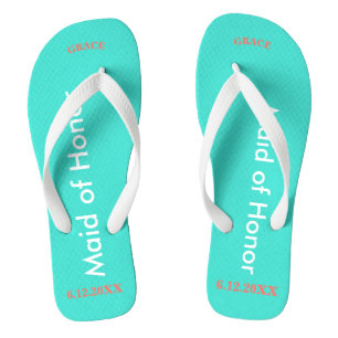 Maid of Honor NAME Turquoise Teenslippers
