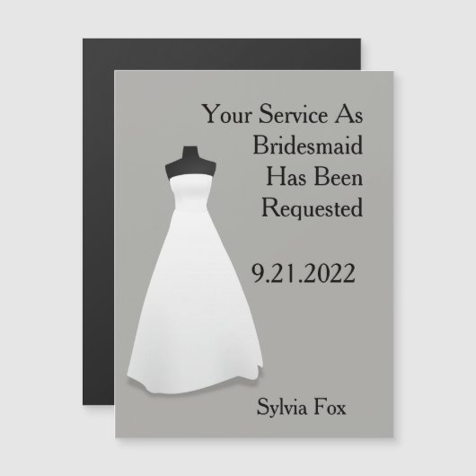 Maid of Honor of Bridesmaid Reminder Magnetische Uitnodiging (Voorkant / Achterkant)
