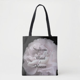 Maid of Honor Personalized Bleek Pink Rose Draagtas