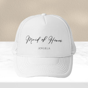 Maid of Honor Personalized Chic Minimalist Wedding Trucker Pet