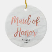 Maid of Honor Personalized Roos Gold Faux Marble Keramisch Ornament (Voorkant)