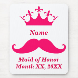 Maid of Honor Pink Mustache Mousepad Muismat