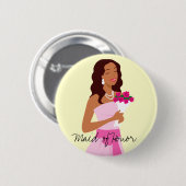 Maid of Honor Pink Wedding Gown Button (Voorkant /achterkant)