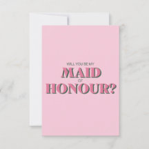 Maid of Honor proposal card