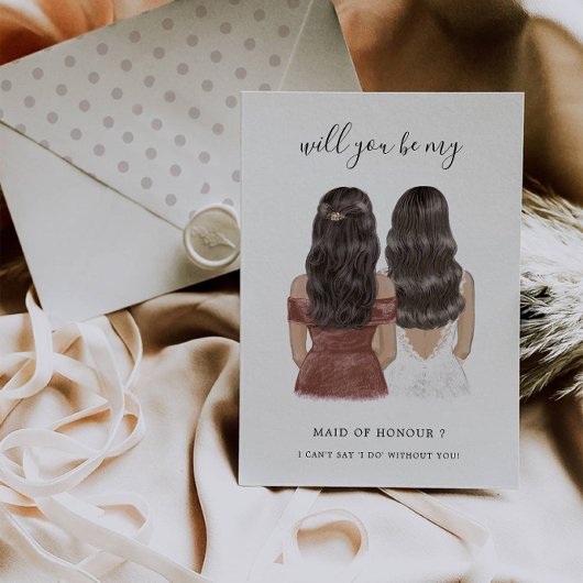 Maid of Honor Proposal Kaart Custom Design