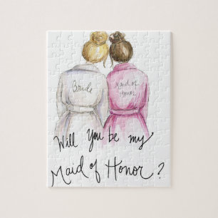 Maid of Honor? Puzzle Blonde Bun Bride Br Bun Maid Legpuzzel