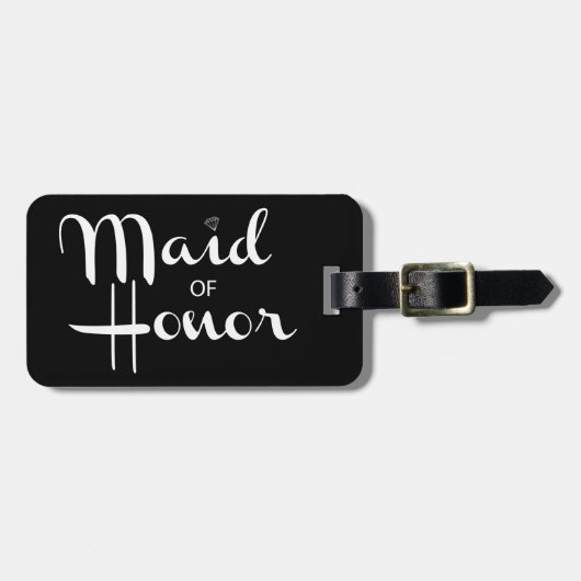 Maid of Honor Retro Script Bagagelabel (Voorkant horizontaal)