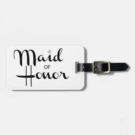 Maid of Honor Retro Script Bagagelabel (Voorkant horizontaal)