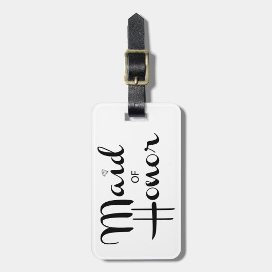 Maid of Honor Retro Script Bagagelabel (Voorkant verticaal)
