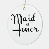 Maid of Honor Retro Script Keramisch Ornament (Links)