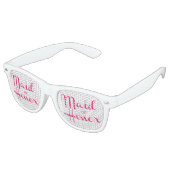 Maid of Honor Retro Script Pink Retro Zonnebril (Gekanteld)