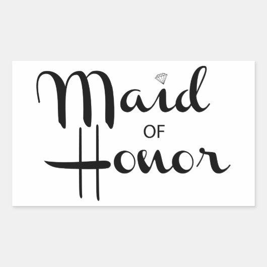 Maid of Honor Retro Script Rechthoekige Sticker (Voorkant)