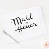 Maid of Honor Retro Script Rechthoekige Sticker (Envelop)