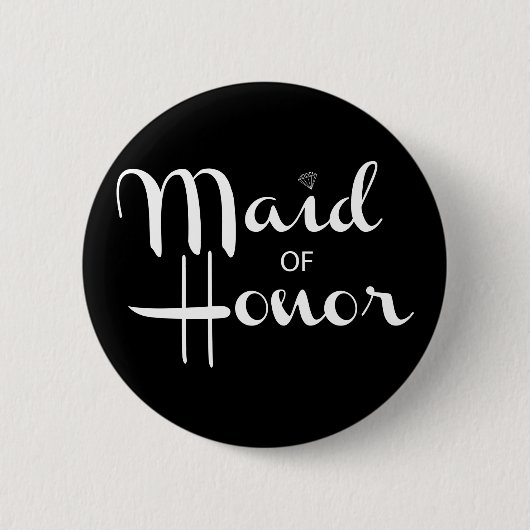 Maid of Honor Retro Script Ronde Button 5,7 Cm (Voorkant)