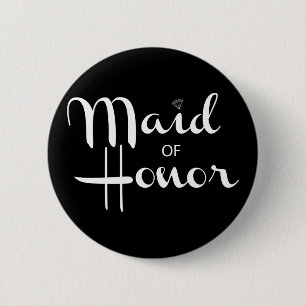 Maid of Honor Retro Script Ronde Button 5,7 Cm
