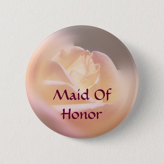 Maid of Honor Roos Flower Button (Voorkant)
