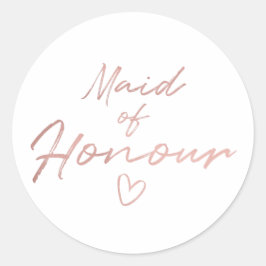 Maid of Honor - Roos Gouden faux folie sticker