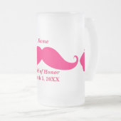 Maid of Honor Rose Mustache Frosted Glass Mug (Devant droit)