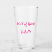 Maid of Honor roze Custom Name Gifts Wedding Glas (Voorkant)