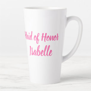 Maid of Honor roze Custom Name Gifts Wedding Latte Mok